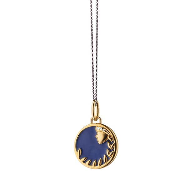 Zodiac Color Enamel & White Sapphire Vermeil Charm Pendants